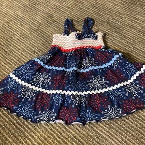 Good Lad Navy Blue Red White Fireworks Sundress